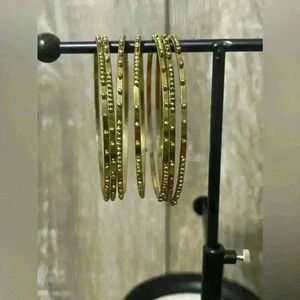 Gold Tone Set Of 7, Bracelets